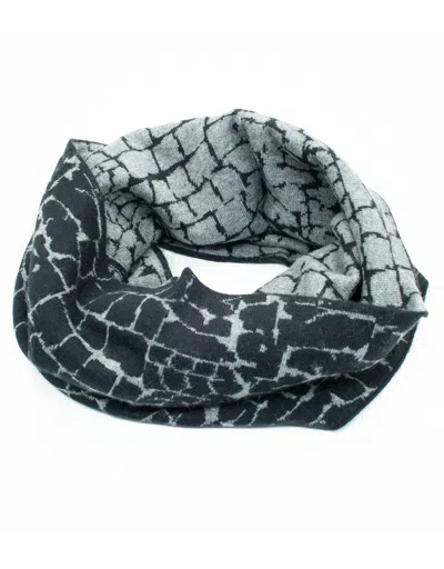 Portolano Neck Warmer In Crocco Design In Grey