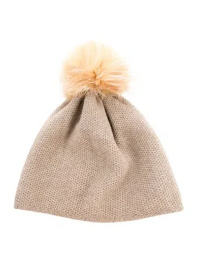 Pre-owned Portolano Neutral Cashmere Beanie