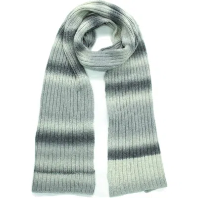 Portolano Ombré Stripe Merino Wool Blend Scarf In Gray