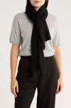 Portolano Open Knit Wrap Scarf In Black