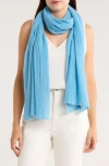 Portolano Open Knit Wrap Scarf In Blue