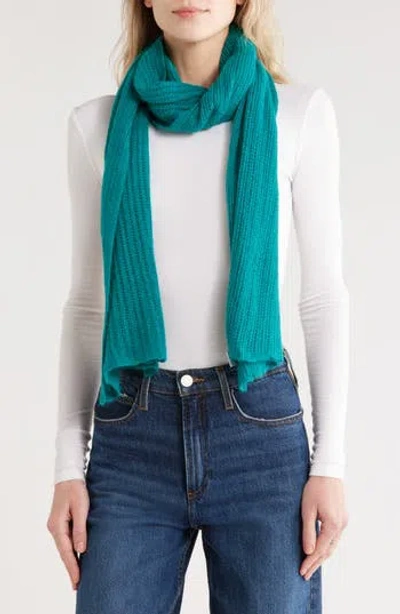Portolano Open Knit Wrap Scarf In Blue