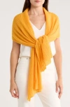 Portolano Open Knit Wrap Scarf In Orange