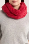 Portolano Open Knit Wrap Scarf In Red