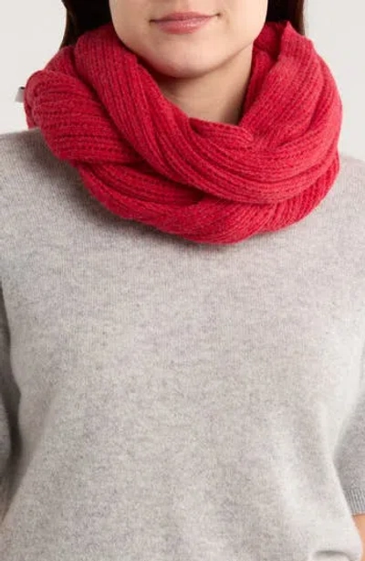 Portolano Open Knit Wrap Scarf In Red