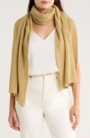 Portolano Open Knit Wrap Scarf In Yellow