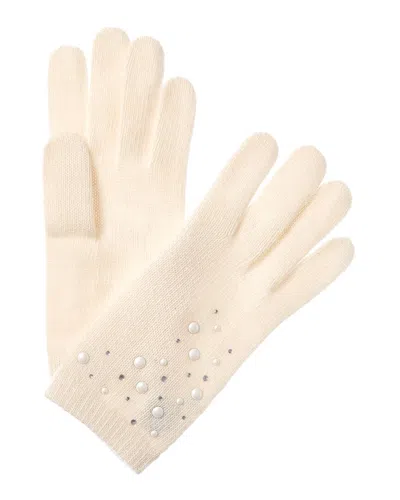 PORTOLANO PEARLS & CRYSTALS STONES CASHMERE GLOVES