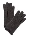 Portolano Pearls On Cuff Cashmere Gloves In Black