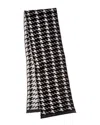 Portolano Pied De Poule Cashmere Scarf In Black