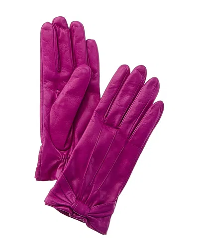 Portolano Piping Detail Cashmere-lined Leather Gloves In Brown