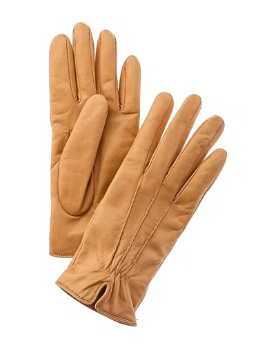 PORTOLANO PORTOLANO PIPING DETAIL CASHMERE-LINED LEATHER GLOVES