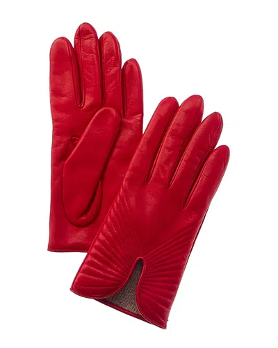 PORTOLANO PORTOLANO PIPING DETAIL CASHMERE-LINED LEATHER GLOVES