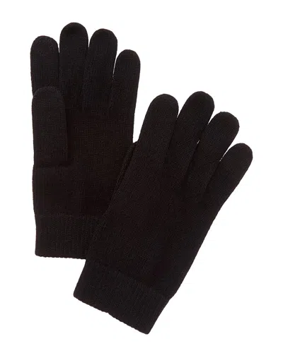 Portolano Plain Jersey Cashmere Tech Gloves In Black