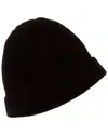 Portolano Folded Cuff Ribbed Wool Beanie In Black