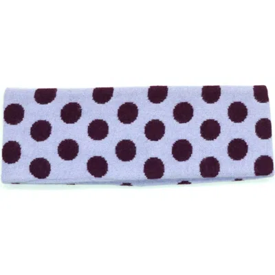 Portolano Polka Dot Headband In Blue