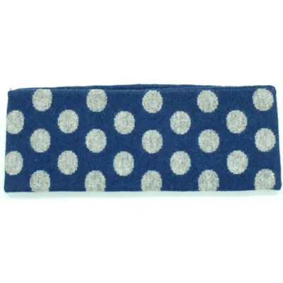 Portolano Polka Dot Headband In Blue