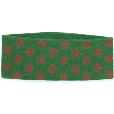 Portolano Polka Dot Headband In Green