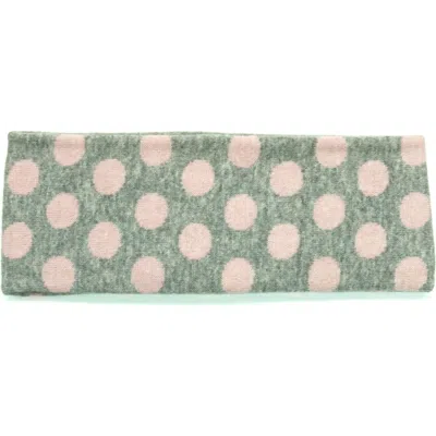 Portolano Polka Dot Headband In Green