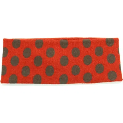 Portolano Polka Dot Headband In Red