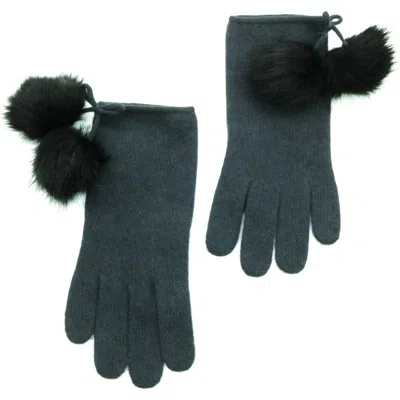 Portolano Pompom Wool Blend Gloves In Green