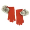 Portolano Pompom Wool Blend Gloves In Orange
