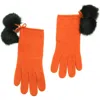 Portolano Pompom Wool Blend Gloves In Orange
