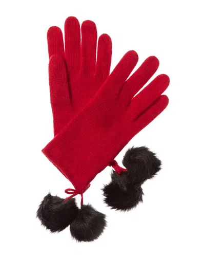Portolano Poms Wool-blend Gloves In Red