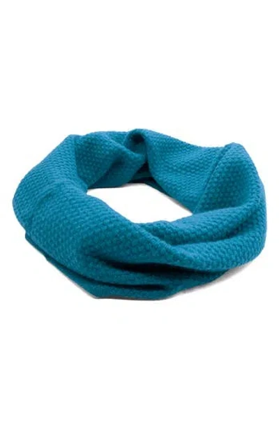 Portolano Popcorn Stitch Infinity Scarf In Blue