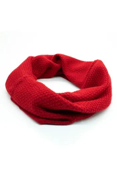 Portolano Popcorn Stitch Infinity Scarf In Red