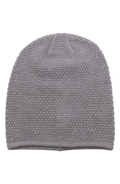 Portolano Popcorn Stitch Slouchy Beanie In Gray