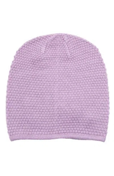 Portolano Popcorn Stitch Slouchy Beanie In Purple