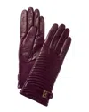 Portolano Quilted Cashmere-lined Leather Gloves In Brown