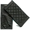 Portolano Quilted Leather Fingerless Gloves In Black