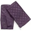 Portolano Quilted Leather Fingerless Gloves In Multi