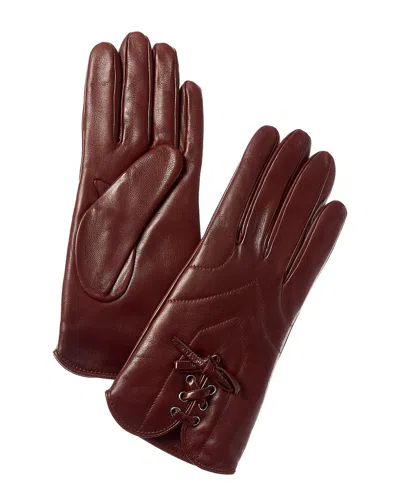 Portolano Quilted Wool & Cashmere-lined Leather Gloves In Brown