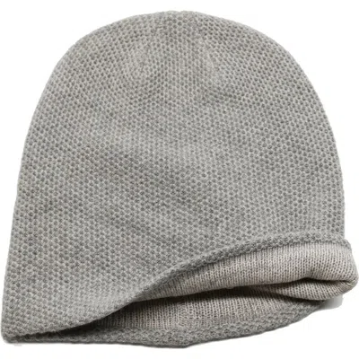 Portolano Reversible Cashmere Beanie In Light Heather/yogi Ivory