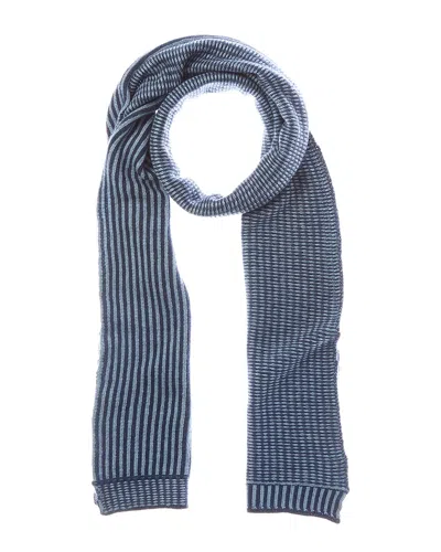 Portolano Reversible Wool-blend Scarf In Blue