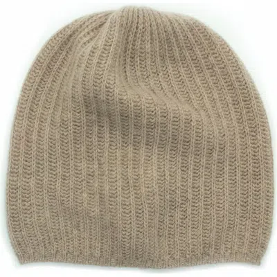Portolano Rib Knit Cashmere Beanie In Green