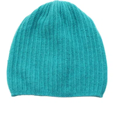 Portolano Rib Knit Cashmere Beanie In Blue