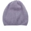 Portolano Rib Knit Cashmere Beanie In Purple