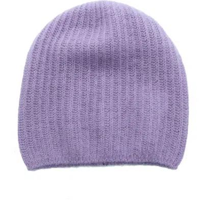 Portolano Rib Knit Cashmere Beanie In Orchid Mist