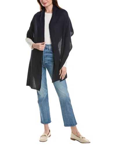 Portolano Wrap In Rib Stitch In Blue