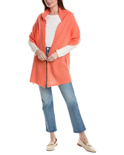 Portolano Wrap In Rib Stitch In Orange