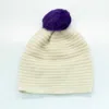 Portolano Ribbed Beanie With Fur Pom In Multi