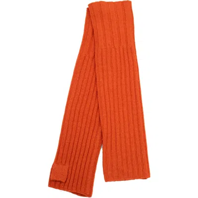 Portolano Ribbed Cashmere Fingerless Gloves In Auburn