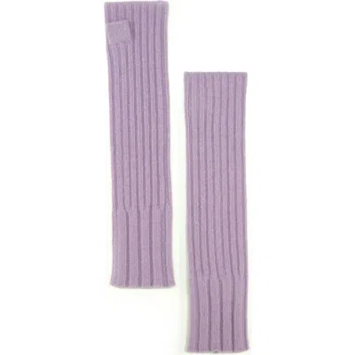 Portolano Ribbed Cashmere Fingerless Gloves In Orchid Mist