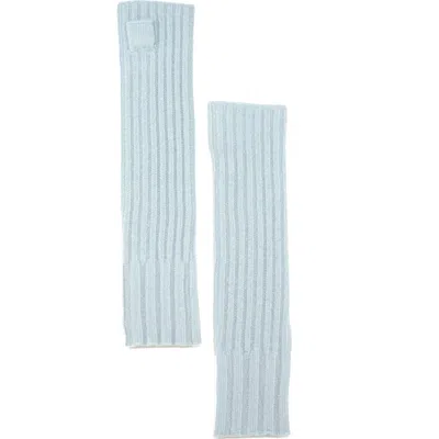 Portolano Ribbed Cashmere Fingerless Gloves In Powder Blue