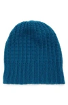Portolano Ribbed Cashmere Knit Beanie In Blue