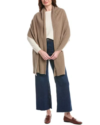 Portolano Ribbed Cashmere Wrap In Brown