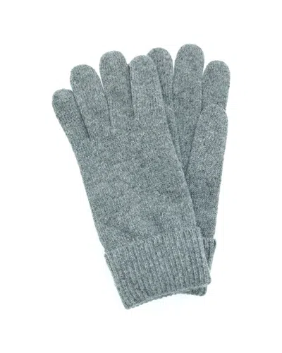 Portolano Ribbed Cuff Cashmere Gloves In Grey